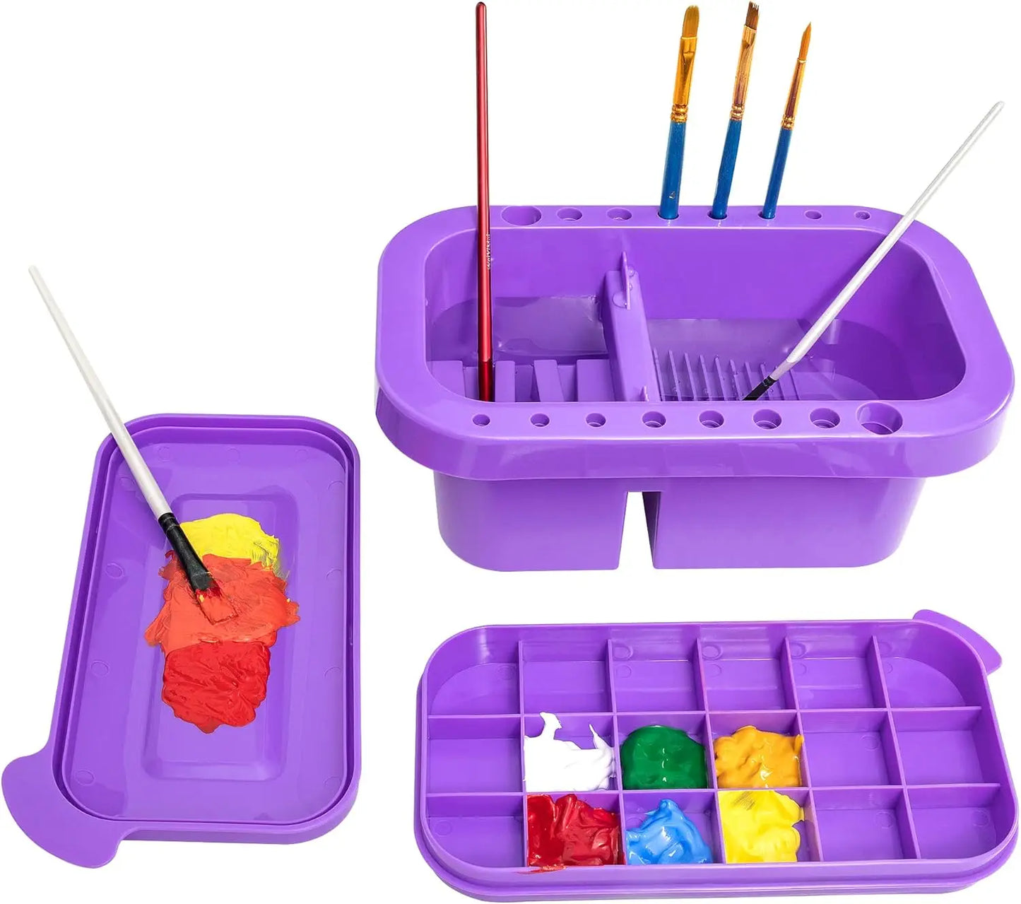 Paint Brush Cleaner, Holder and Organizer with Palette