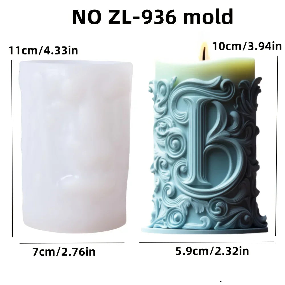 Blooming Flower Relief Cylindrical Candle Mold