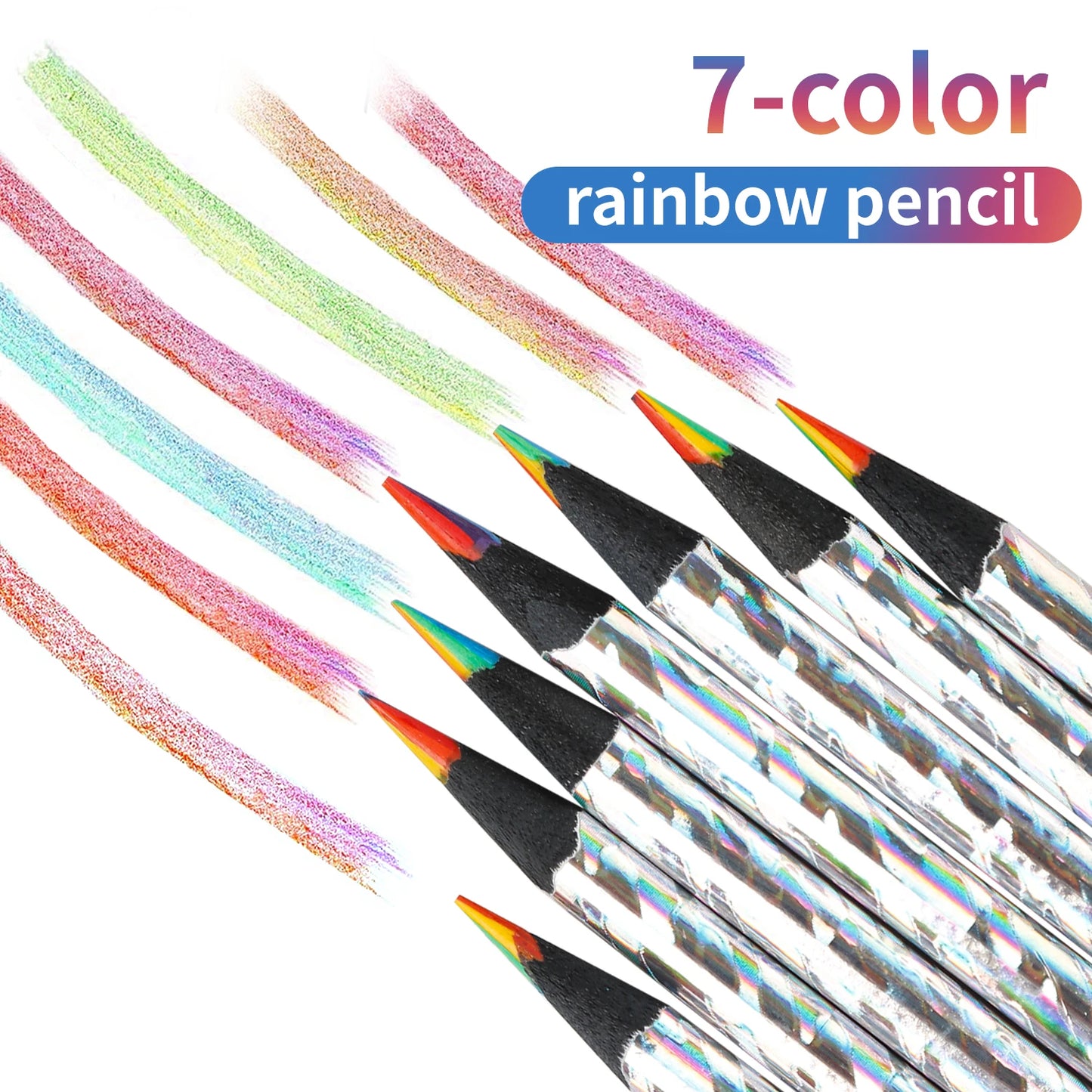 12pcs/Set 7 Colors Concentric Gradient Pencils for Kids