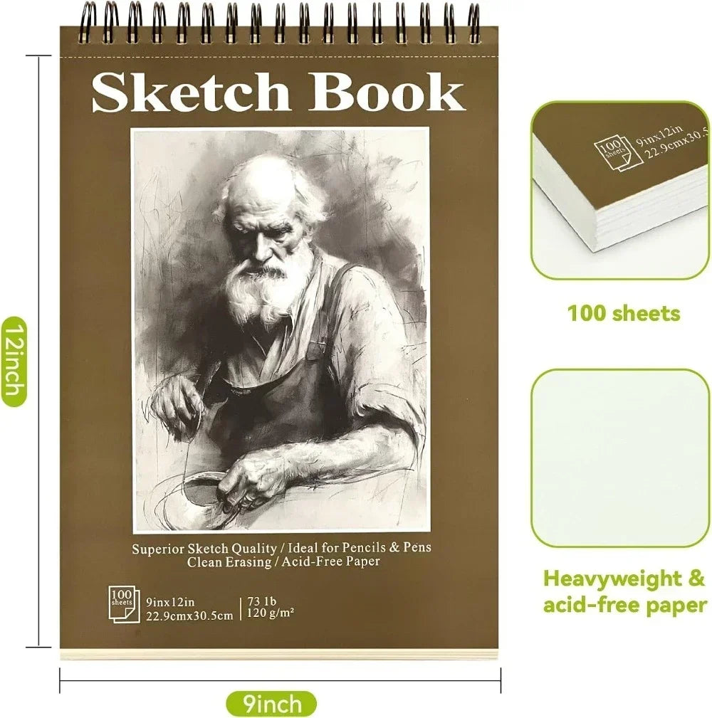 Sketchbook - 9"x12" spiral-bound drawing board