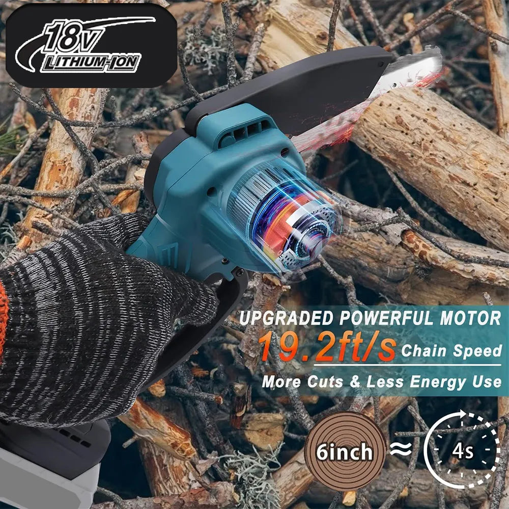 6-inch 18v Mini Handheld Electric Portable Chainsaw