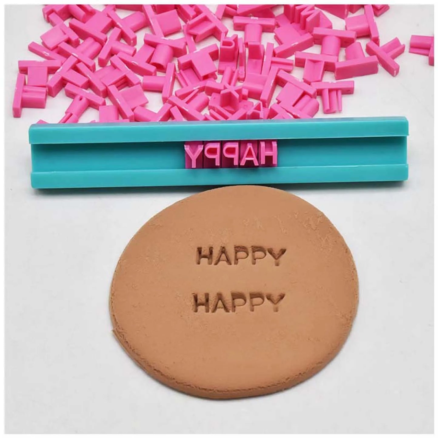 Alphabet Number Symbols Clay Cookie Press Stamps