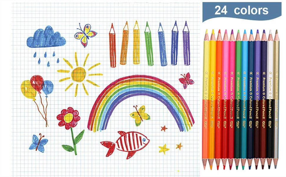 Pouch with Pencils and Drawing Tools