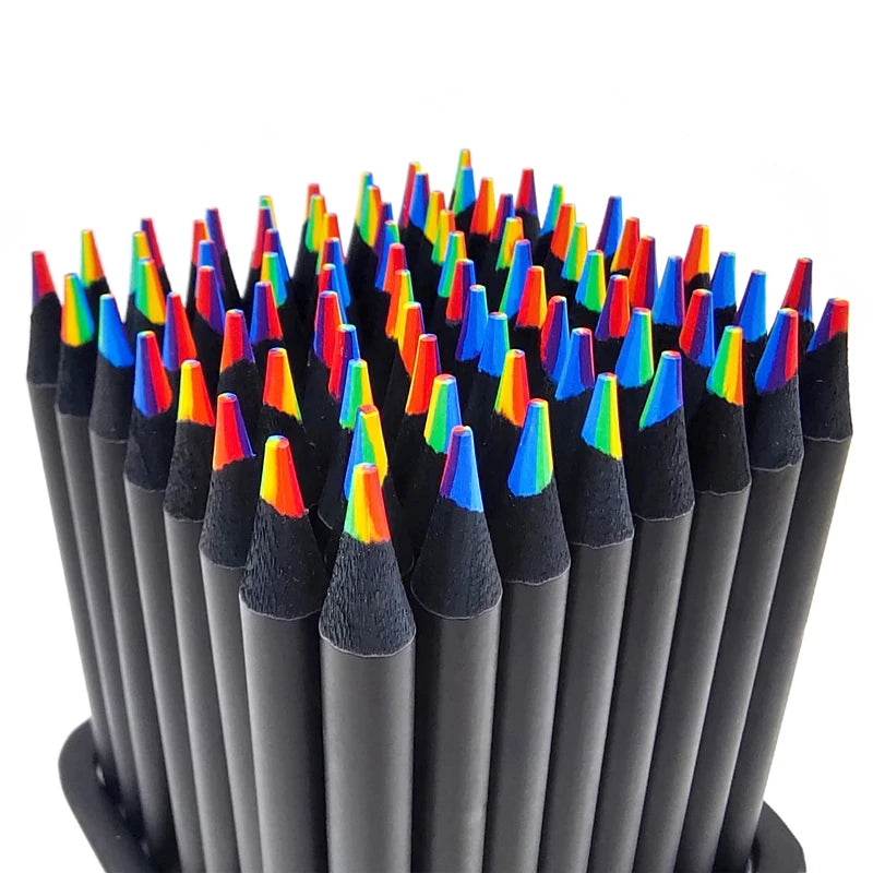 12pcs/Set 7 Colors Concentric Gradient Pencils for Kids