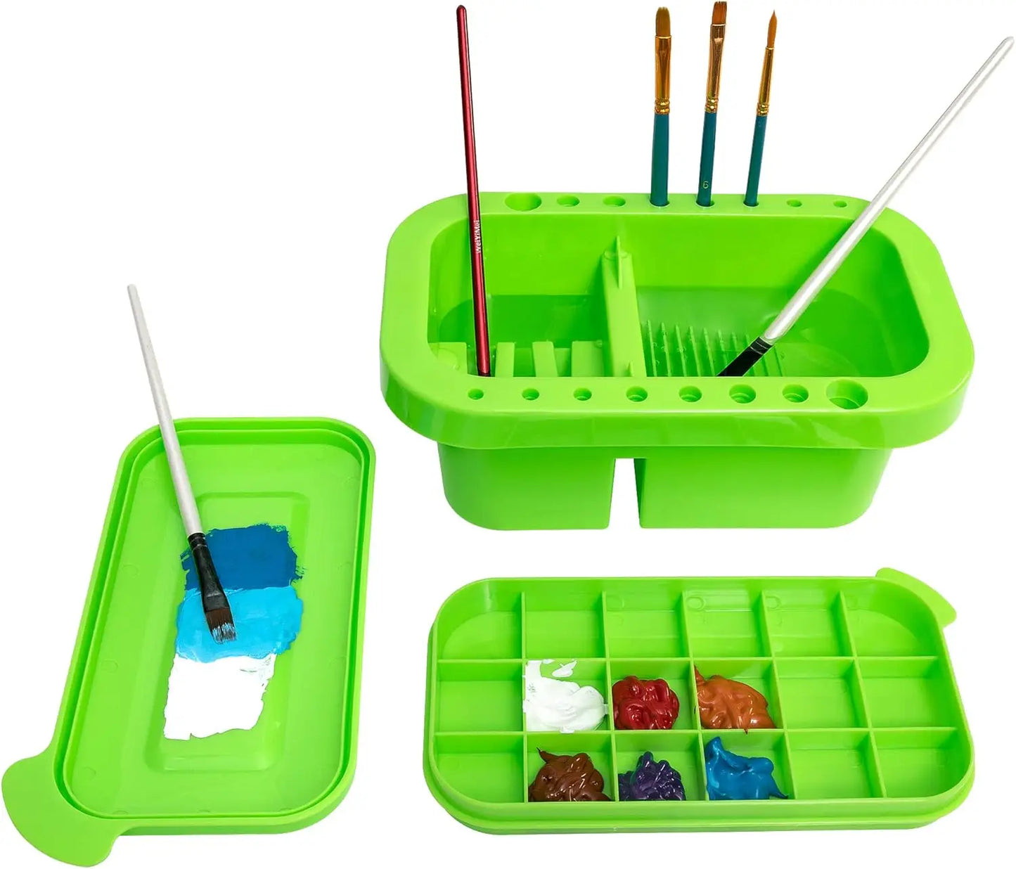 Paint Brush Cleaner, Holder and Organizer with Palette