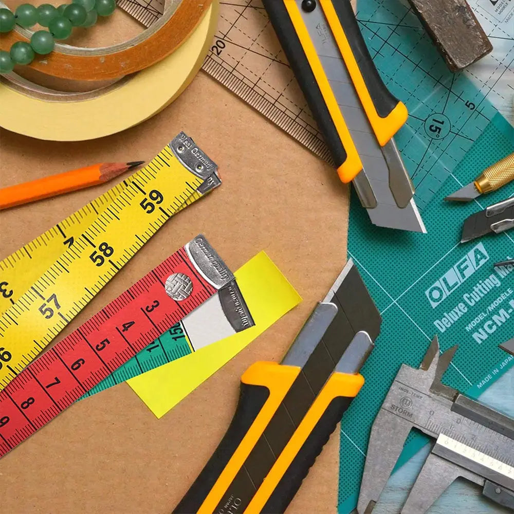 Multicolor Dual-Sided Measuring Tape with Snap Fastener
