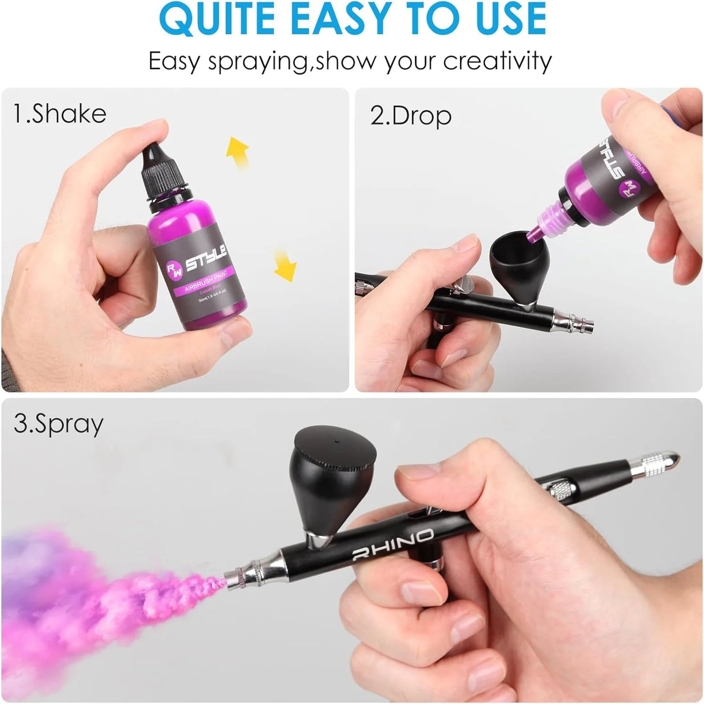 Acrylic Airbrush Paint Set, 48 Colors
