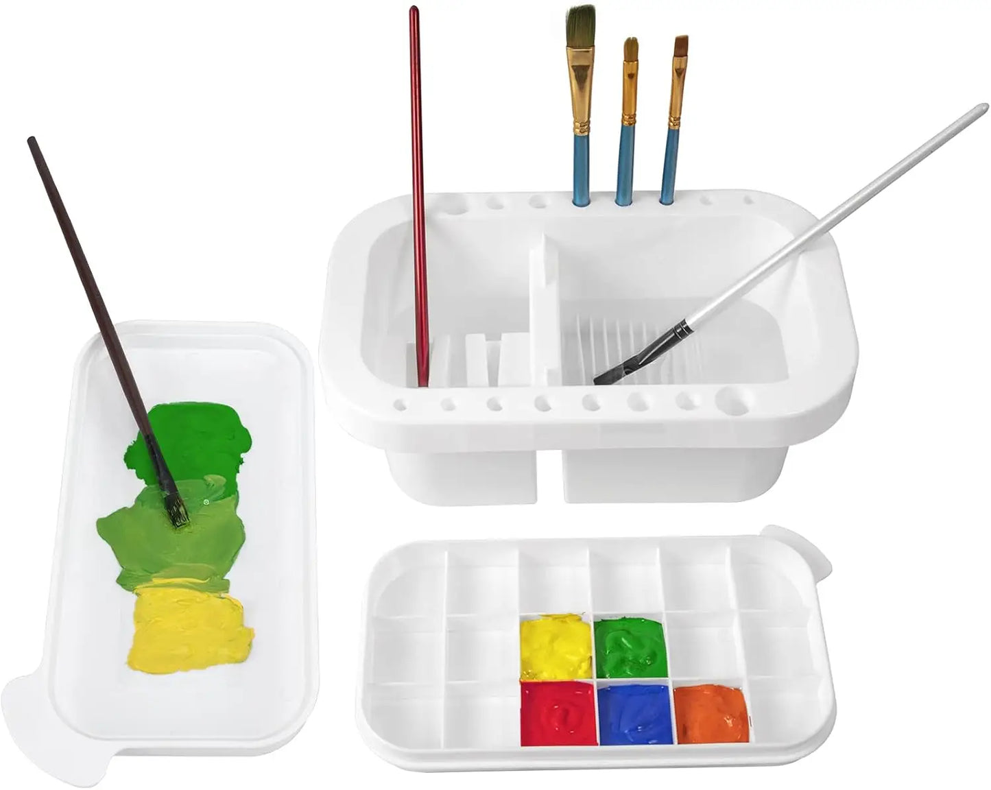 Paint Brush Cleaner, Holder and Organizer with Palette