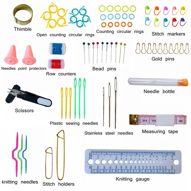 Crochet Hooks/Supplies with Case