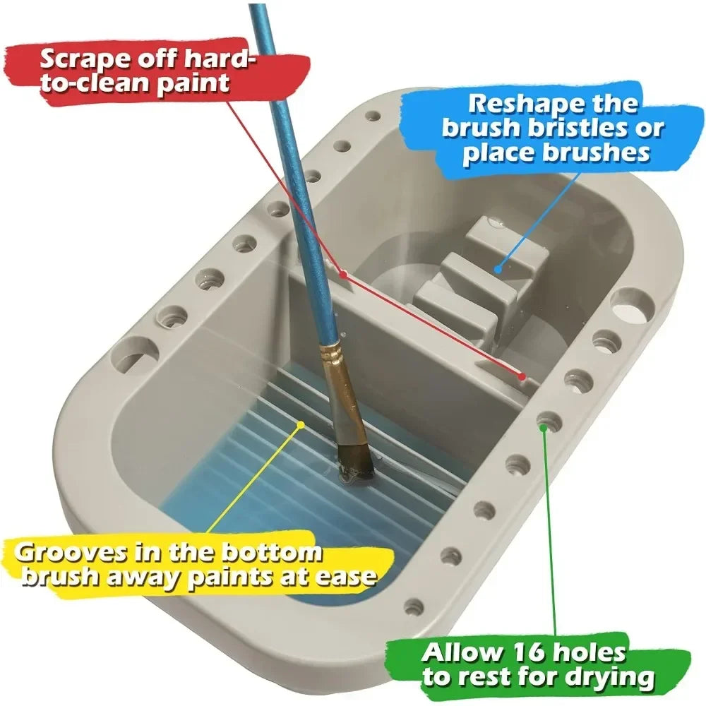 Paint Brush Cleaner, Holder and Organizer with Palette