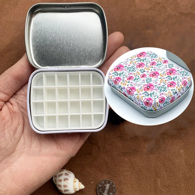 12/24 Grid Palette Empty Mini Watercolor Box