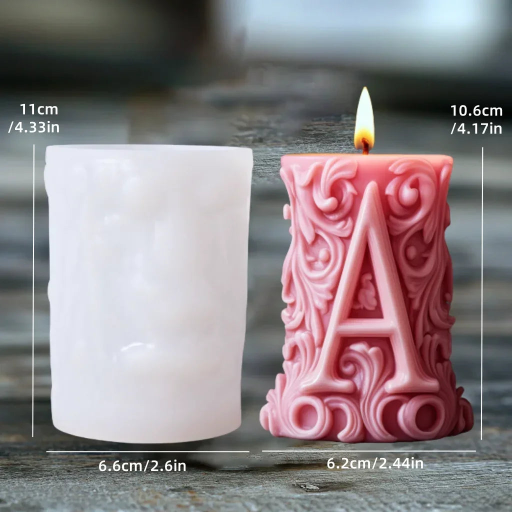 Blooming Flower Relief Cylindrical Candle Mold