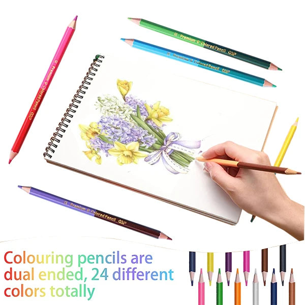 Pouch with Pencils and Drawing Tools