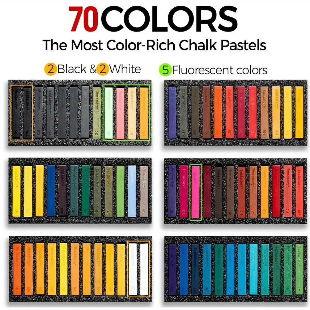72 Colors Soft Chalk Pastels Set