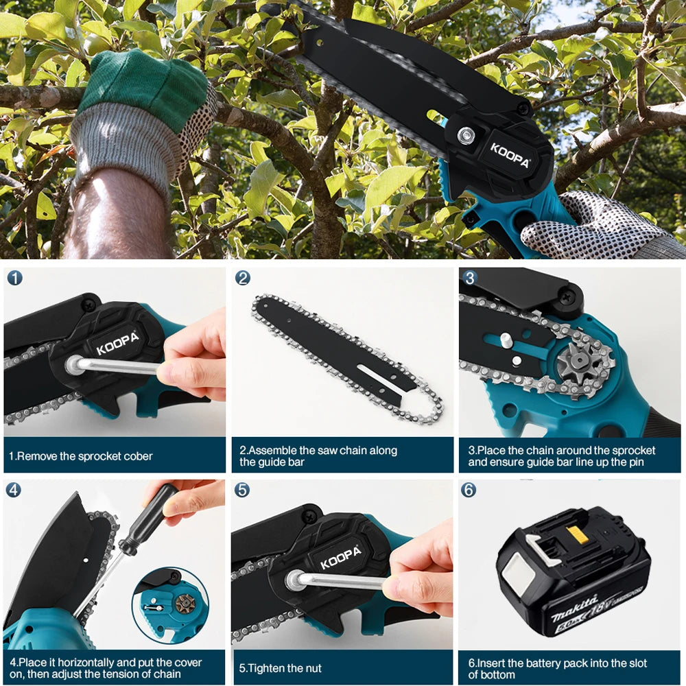 6-inch 18v Mini Handheld Electric Portable Chainsaw