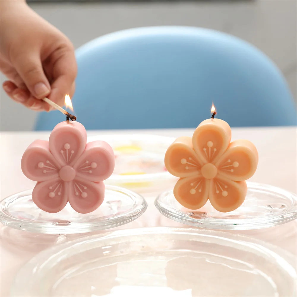 Flower-Shaped Silicone Mold for Handmade Candles