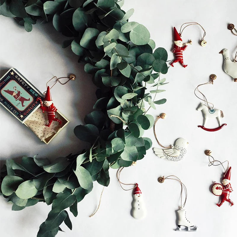Retro Hanging Metal Christmas Decorations