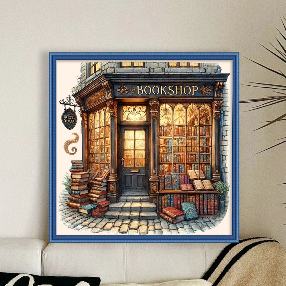11CT Bookshop Cross Stitch Kit 50x50cm