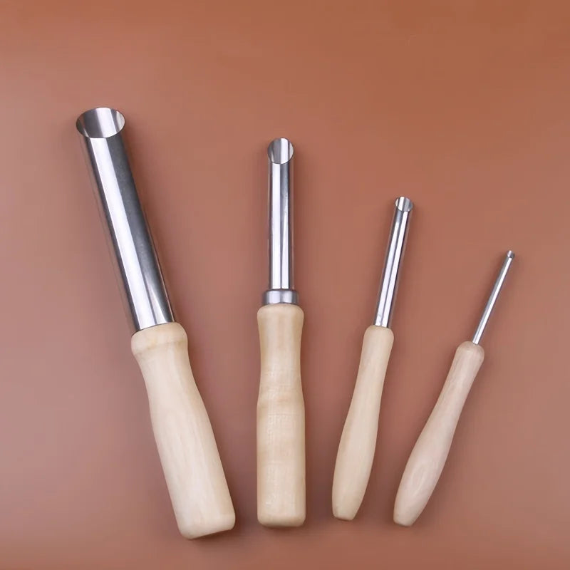 Carving tools/soil extruders with wooden handles