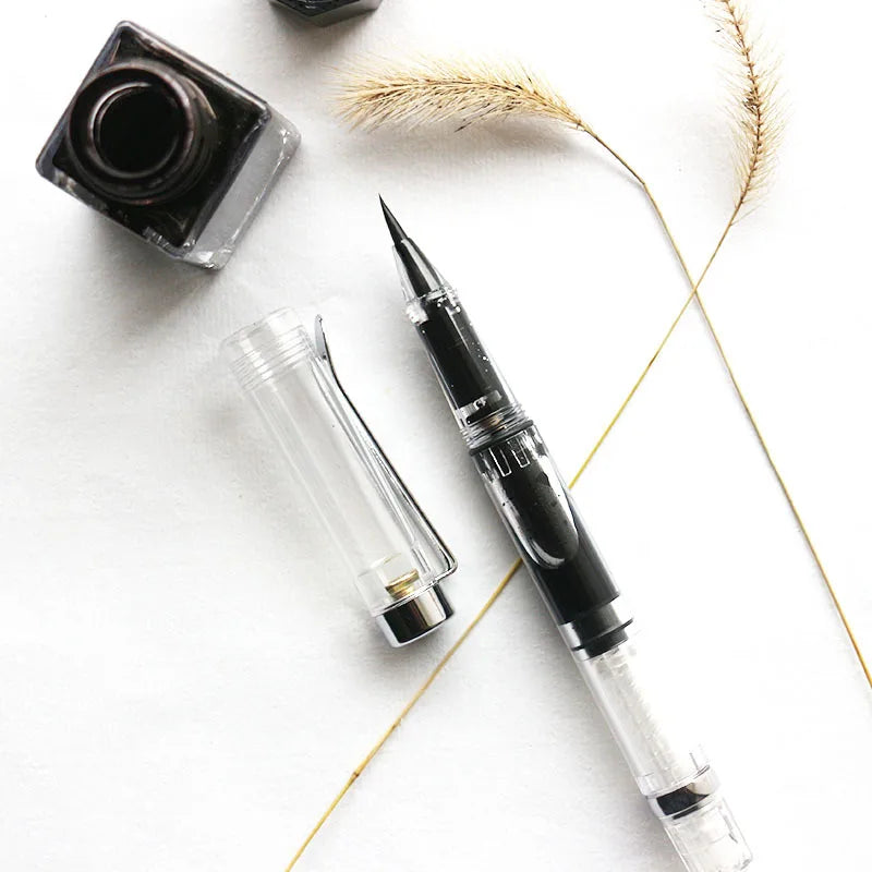 Transparent Refillable Soft Tip Calligraphic Brush/Pen