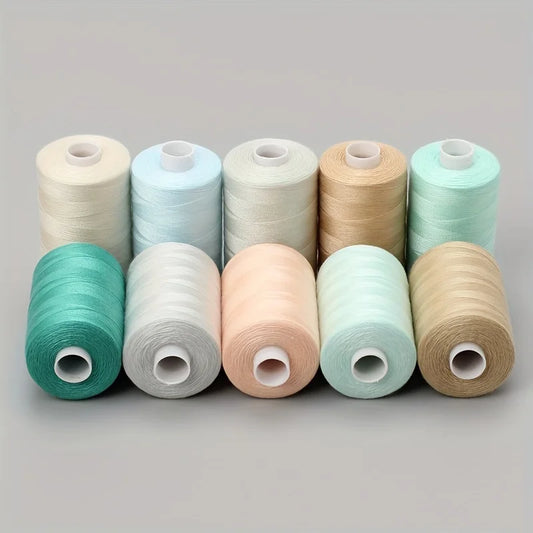 Light-Colored Polyester Sewing Thread, 10 Spools