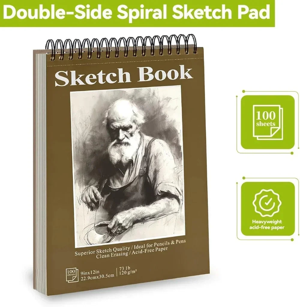 Sketchbook - 9"x12" spiral-bound drawing board