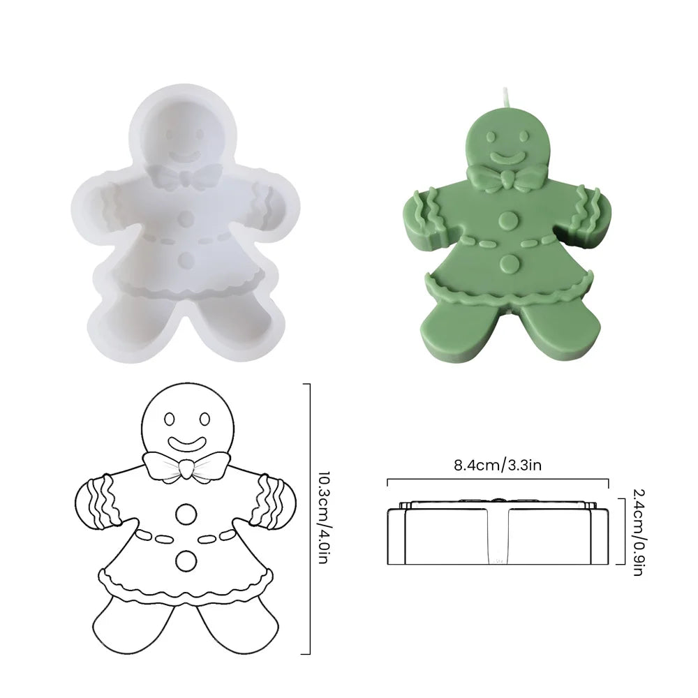 Gingerbread Man Candle Silicone Molds
