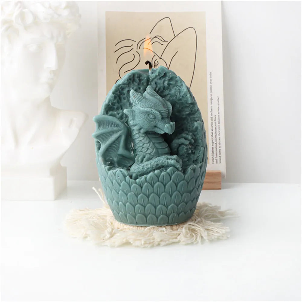 3D Broken Shell Baby Dragon Candle Mold