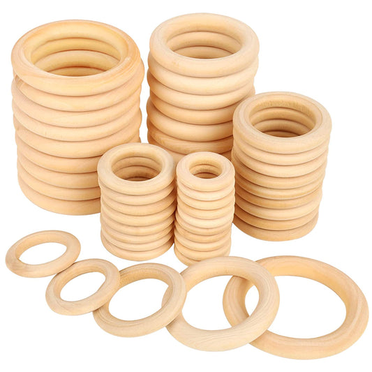 Unfinished Solid Color Natural Wood Rings
