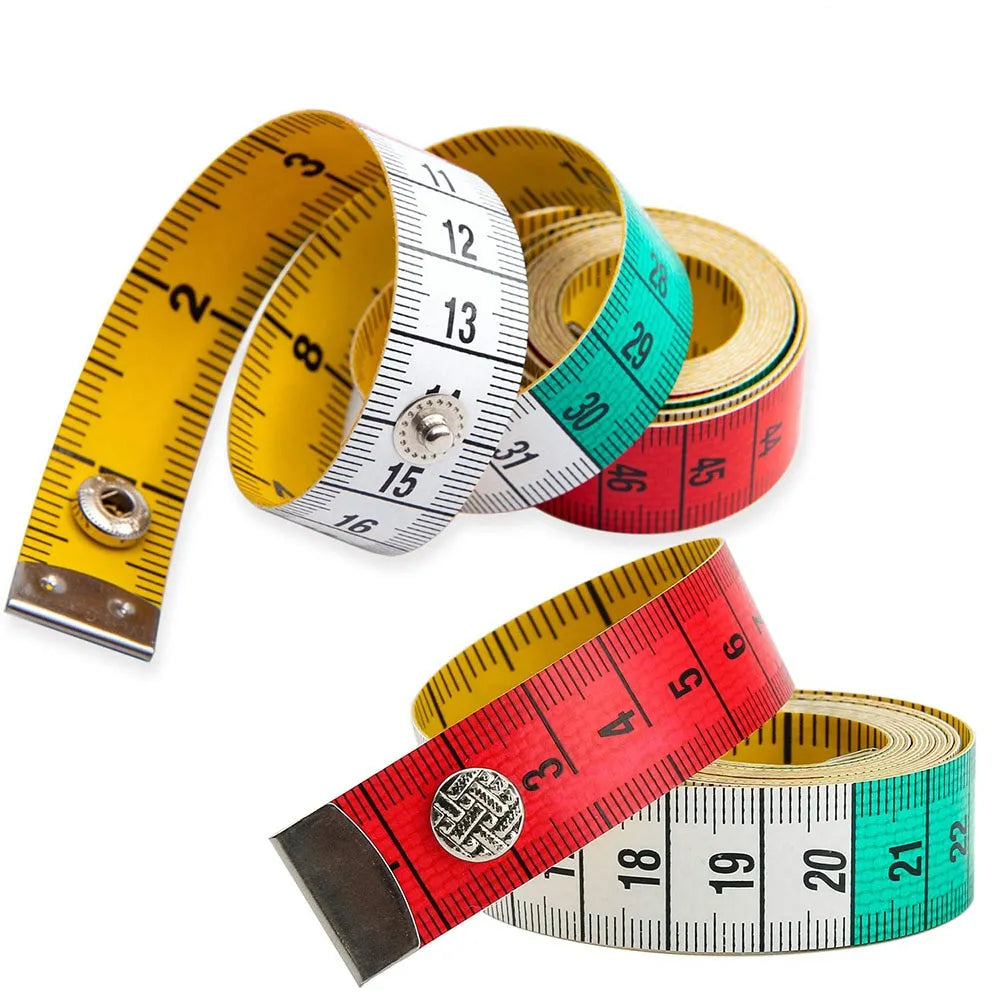 Multicolor Dual-Sided Measuring Tape with Snap Fastener