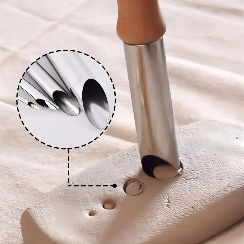 Carving tools/soil extruders with wooden handles