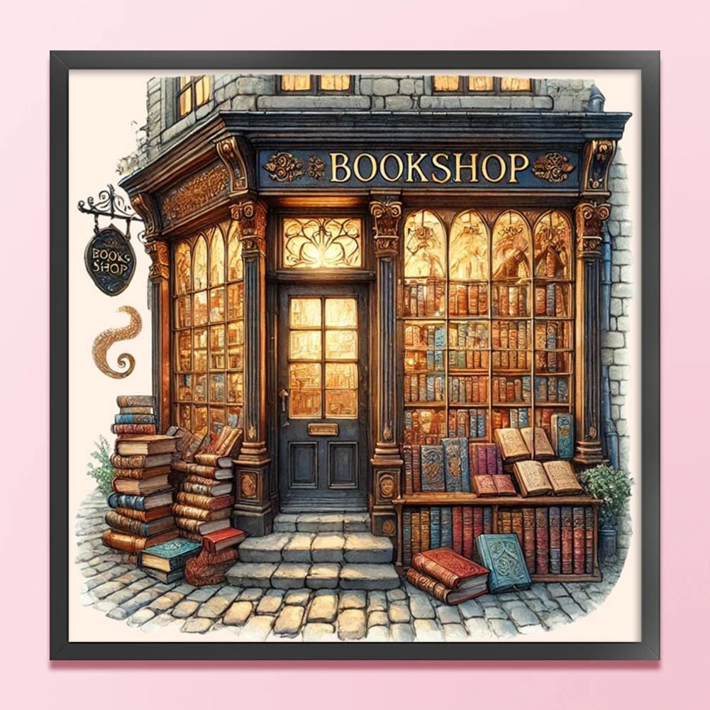 11CT Bookshop Cross Stitch Kit 50x50cm