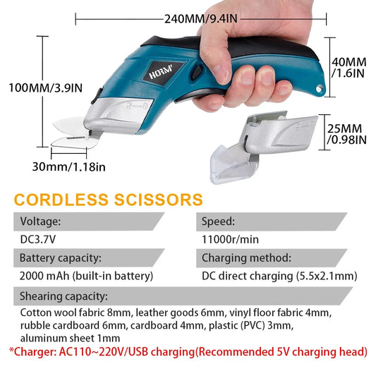 Electric Steel Scissors for Cutting Cloth/Leather