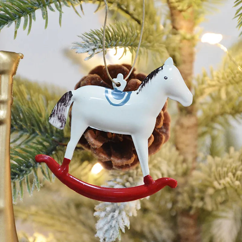 Retro Hanging Metal Christmas Decorations