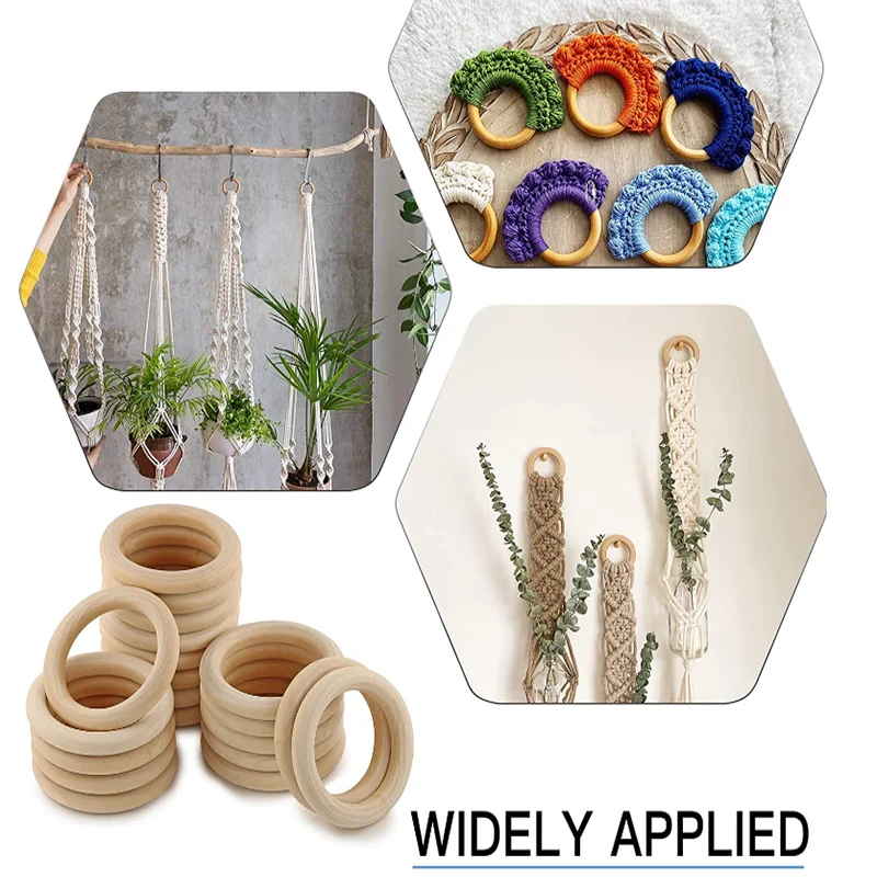 Unfinished Solid Color Natural Wood Rings