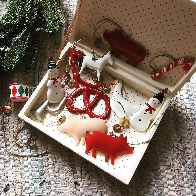 Retro Hanging Metal Christmas Decorations