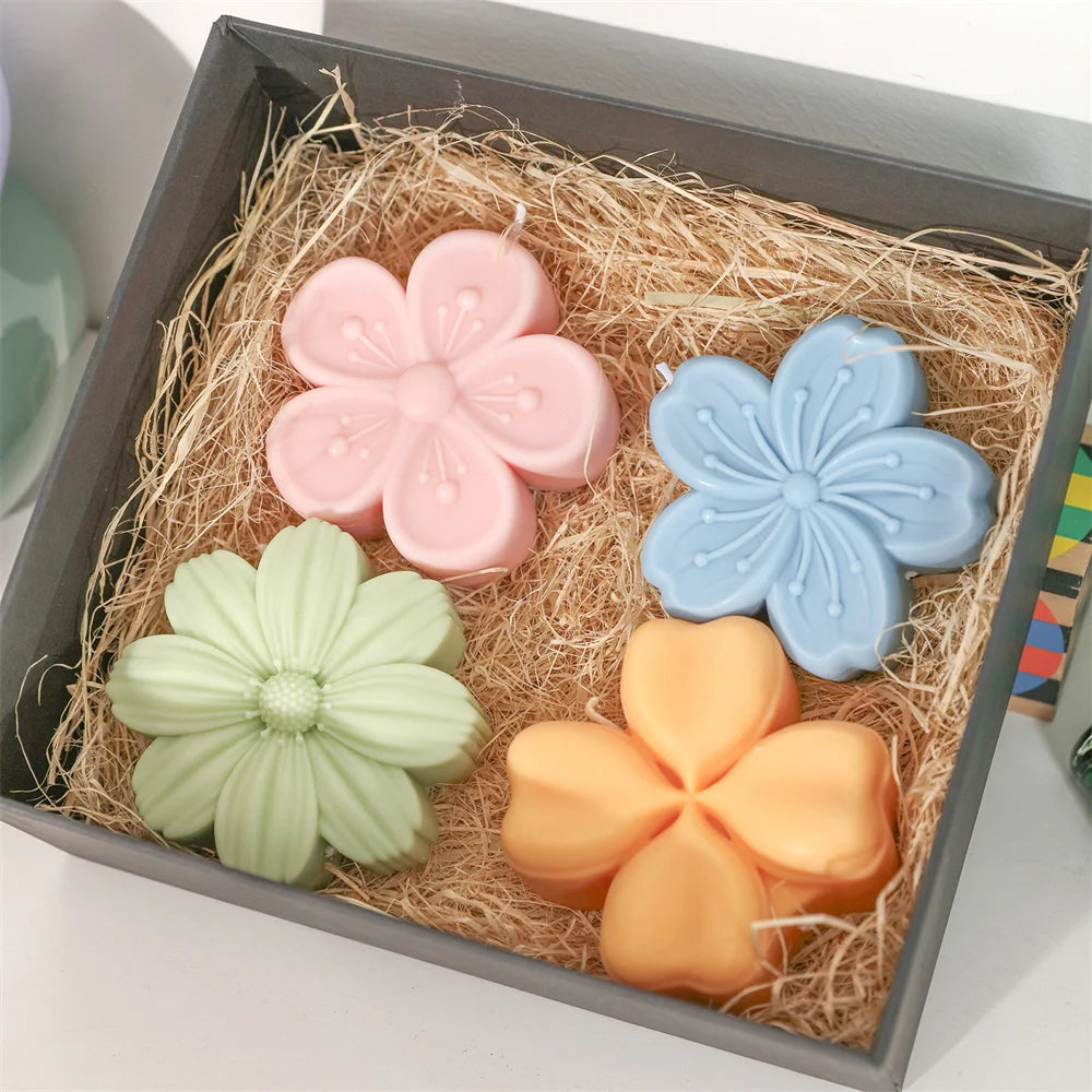 Flower-Shaped Silicone Mold for Handmade Candles