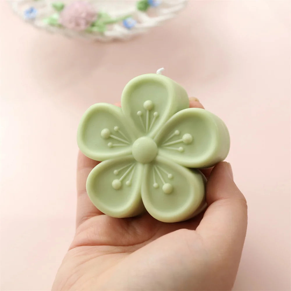 Flower-Shaped Silicone Mold for Handmade Candles