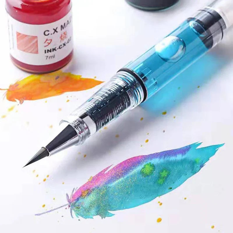 Transparent Refillable Soft Tip Calligraphic Brush/Pen