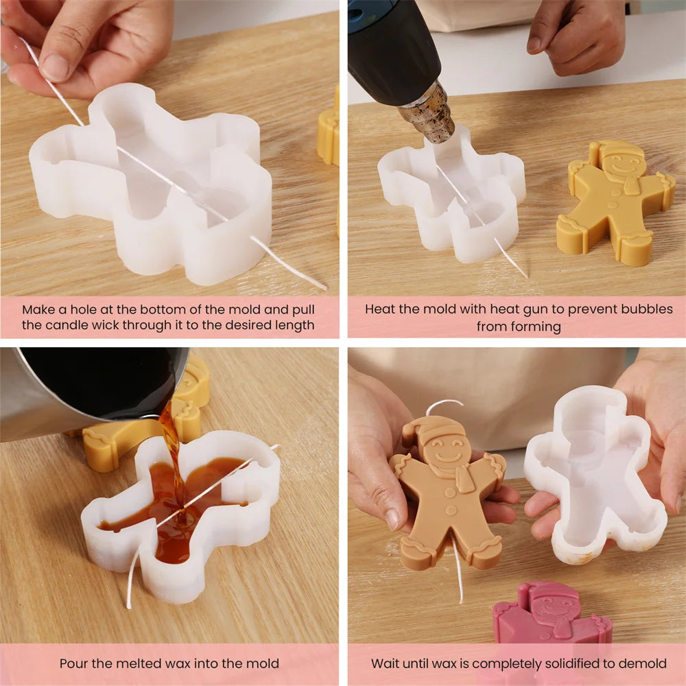 Gingerbread Man Candle Silicone Molds