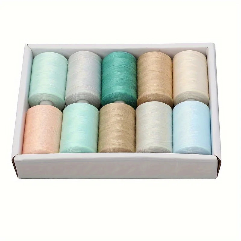 Light-Colored Polyester Sewing Thread, 10 Spools