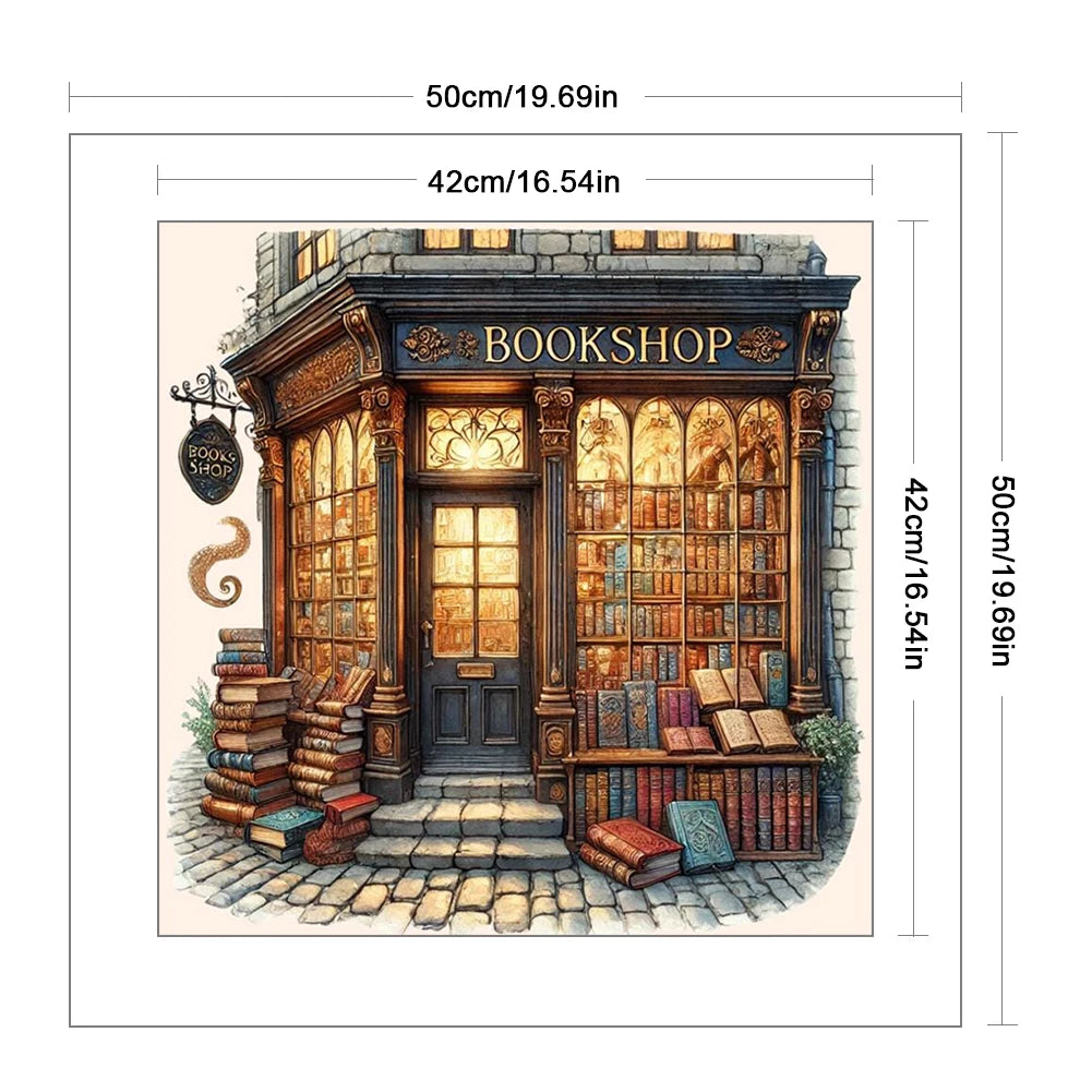 11CT Bookshop Cross Stitch Kit 50x50cm