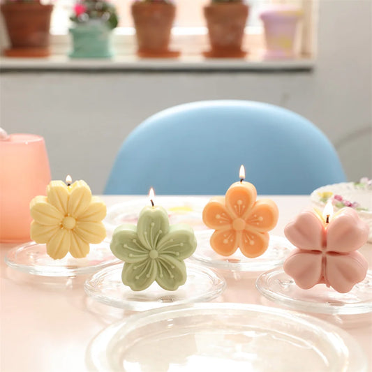 Flower-Shaped Silicone Mold for Handmade Candles