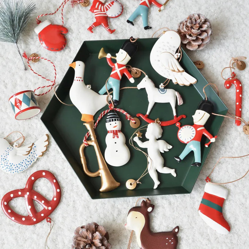 Retro Hanging Metal Christmas Decorations