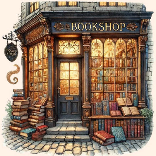 11CT Bookshop Cross Stitch Kit 50x50cm